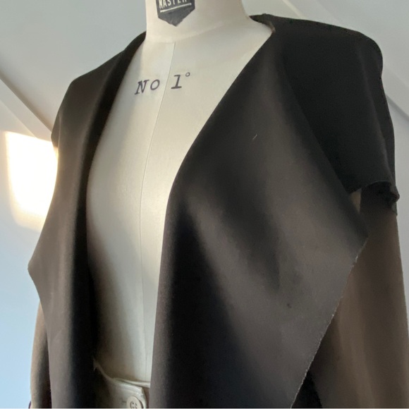 Zara Deep Brown Faux Suede Hooded Coat - Small - Picture 6 of 11